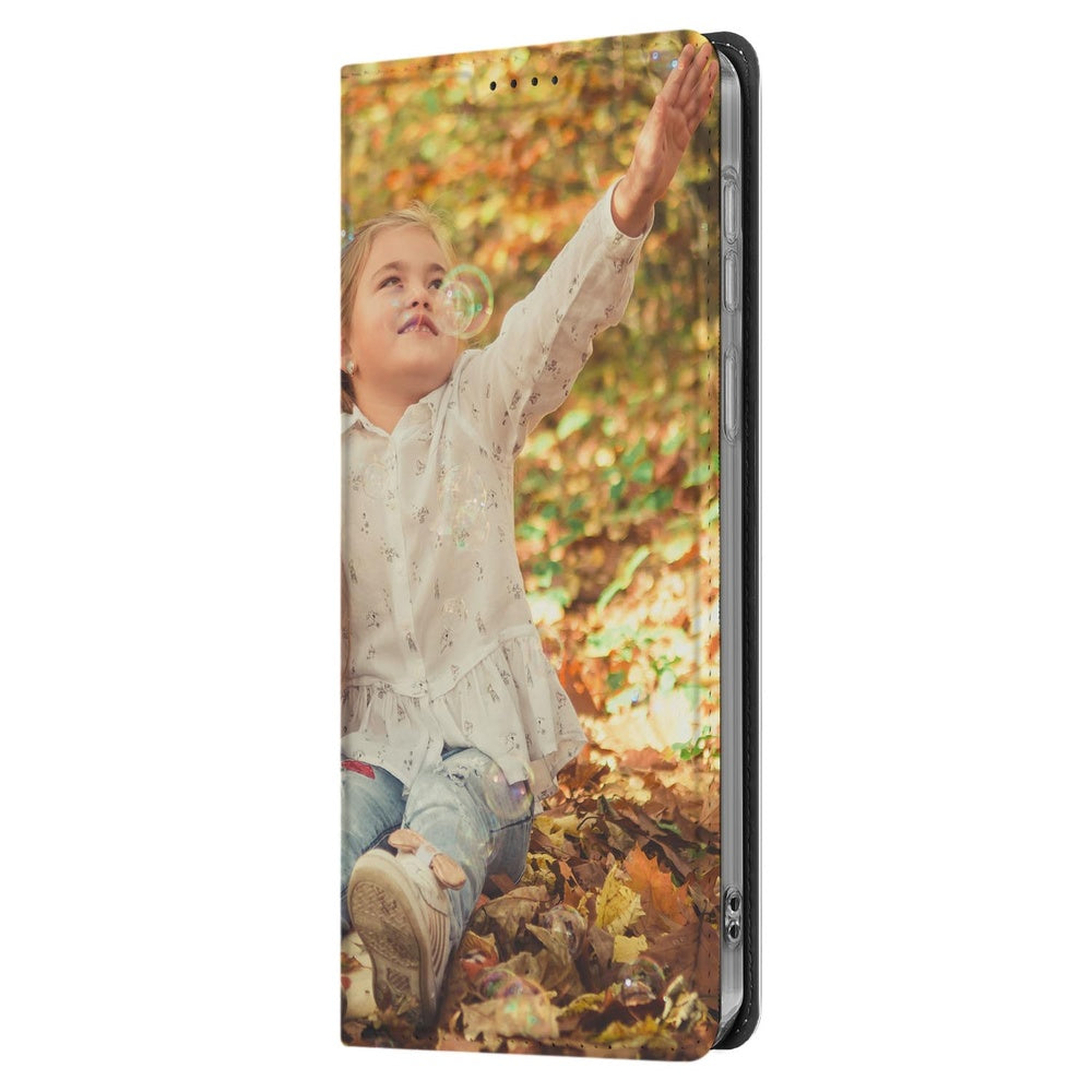 Samsung S25 FE Hoesje Maken | Stand Case meisje herfst bladeren