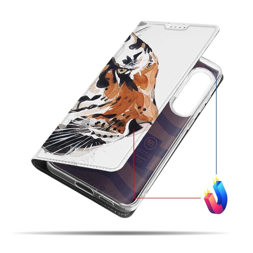 Samsung Galaxy S25FE Smart Cover Hoesje Tiger design voorkant