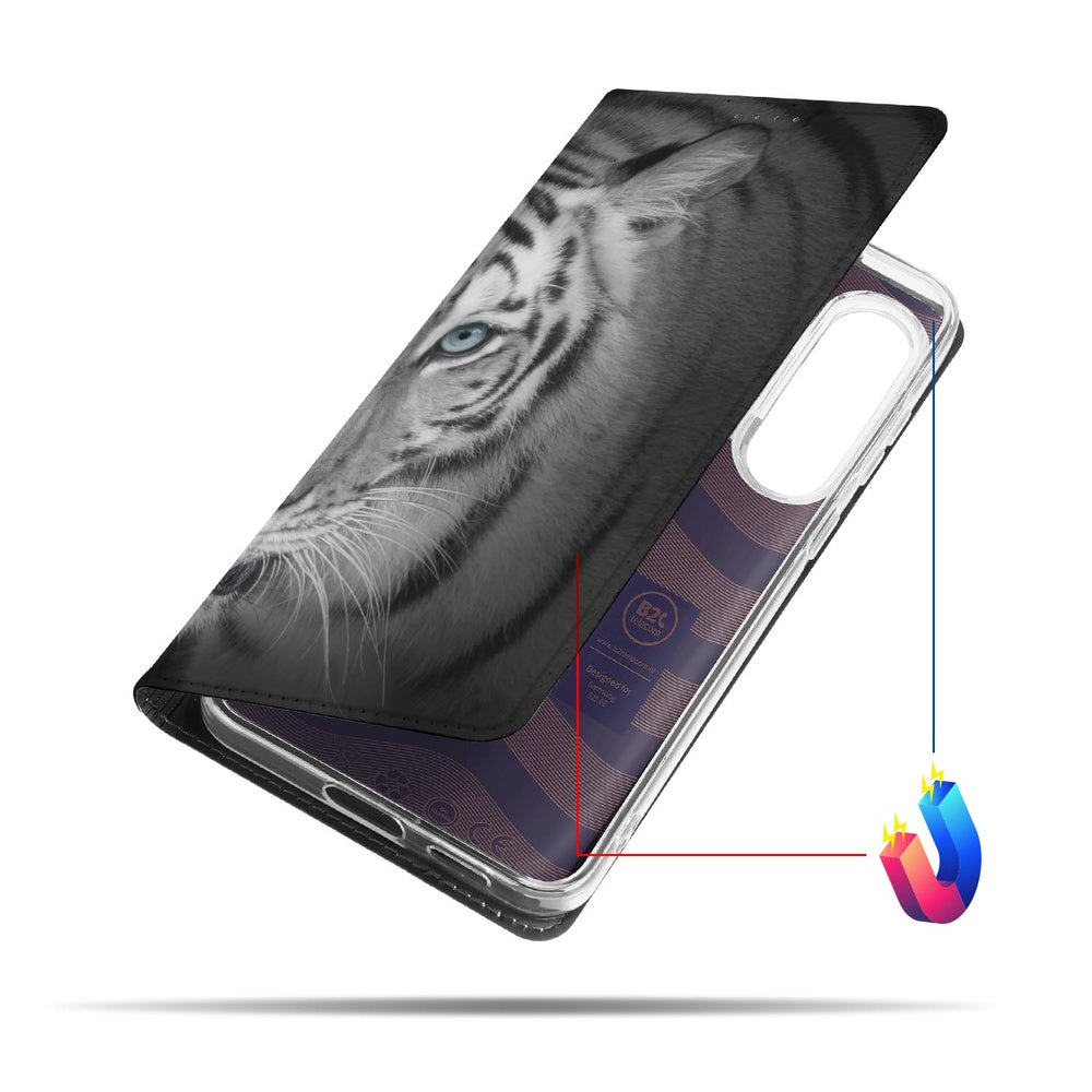 Samsung Galaxy S25 FE Stand Case Hoesje Tijger zijkant