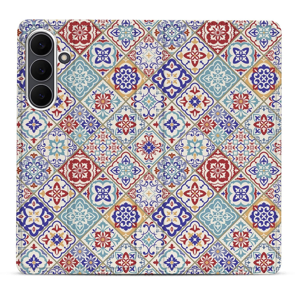 Samsung Galaxy S25 FE Wallet Case Tiles Color achterkant