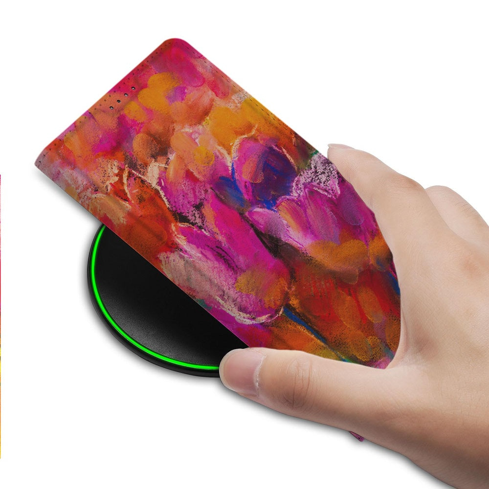 Book Case Samsung Galaxy S25 FE Tulips bloemen design voorzijde