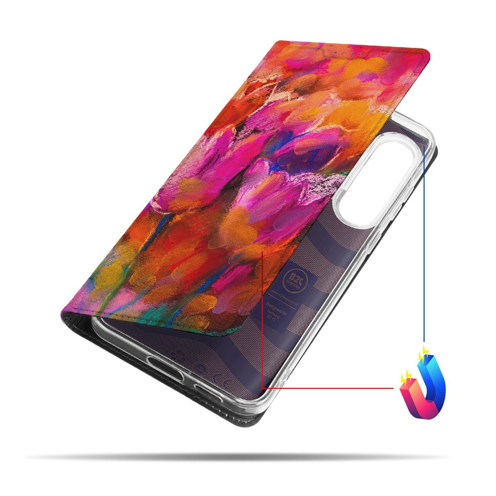 Book Case Samsung Galaxy S25 FE Tulips telefoonhoesje tulpen voorkant