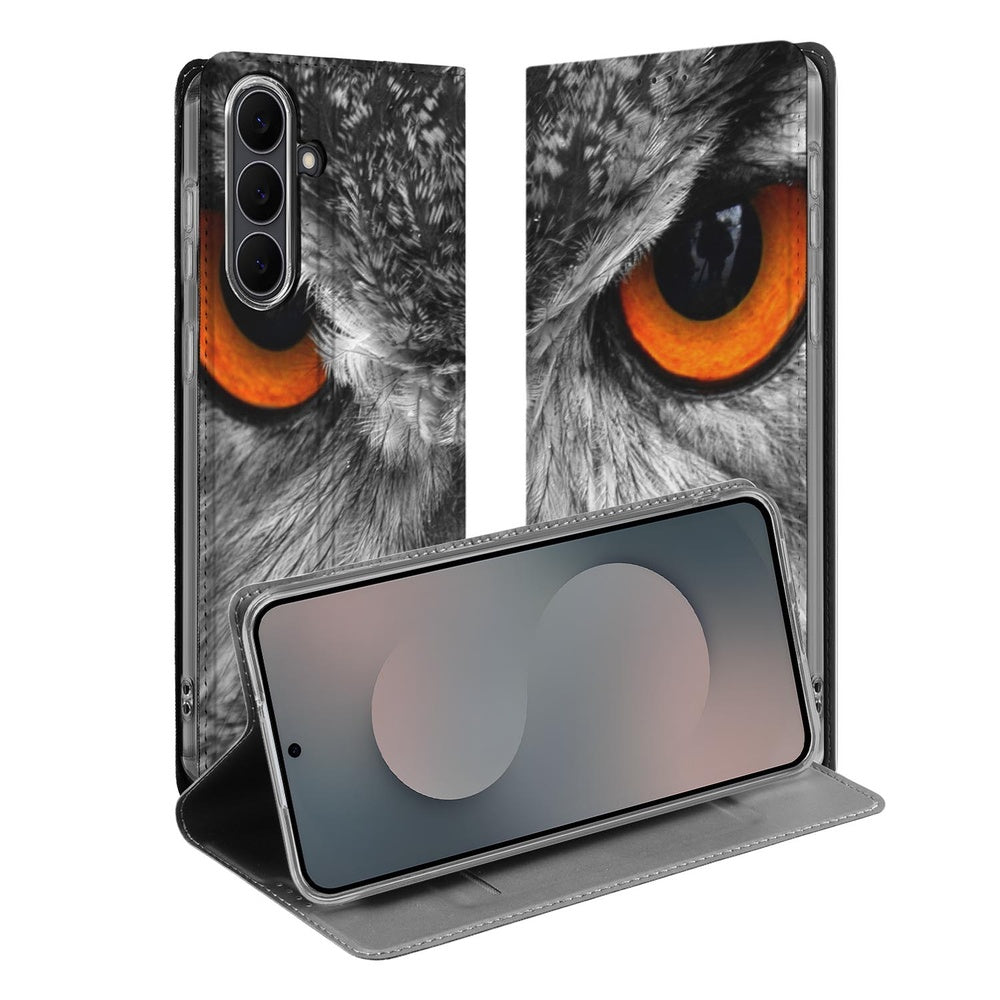 Book Case Samsung Galaxy S25 FE Uil Owl-print design voorzijde