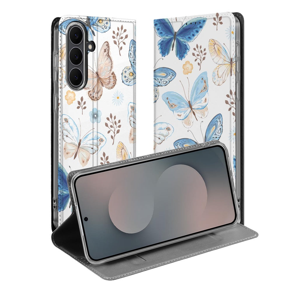 Samsung Galaxy S25 FE Flip Style Cover Vlinder hoesje vlinder patroon geopend