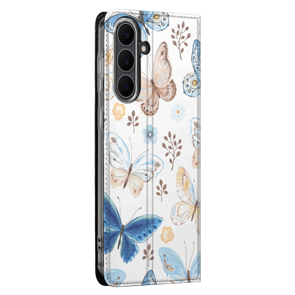 Samsung Galaxy S25 FE Flip Style Cover Vlinder vlinderpatroon zijaanzicht