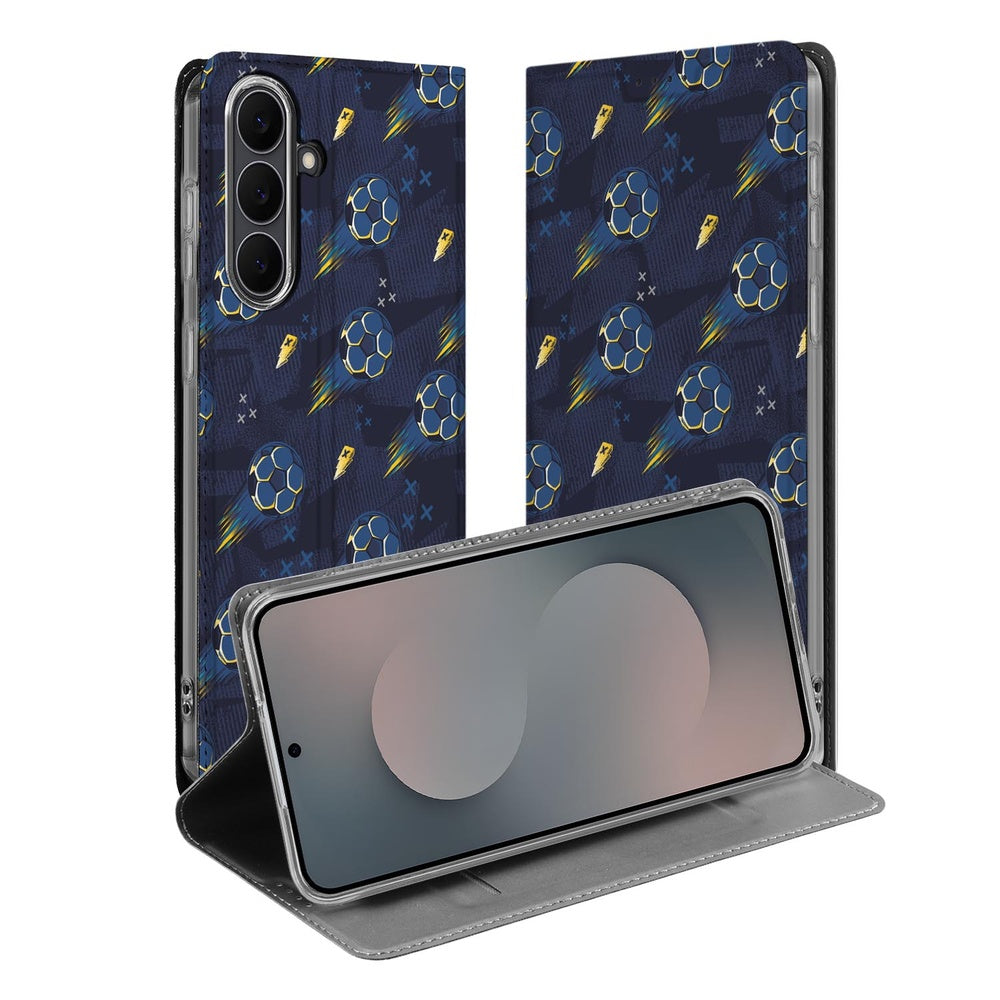 Samsung Galaxy S25 FE Standcase Hoesje Voetbal designvoetbalpatroon aanzicht