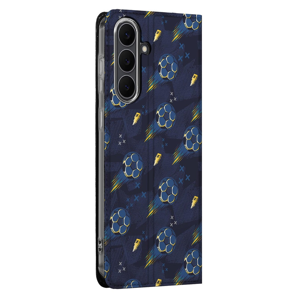 Samsung Galaxy S25 FE Standcase Hoesje Voetbal designvoetbal aanzicht