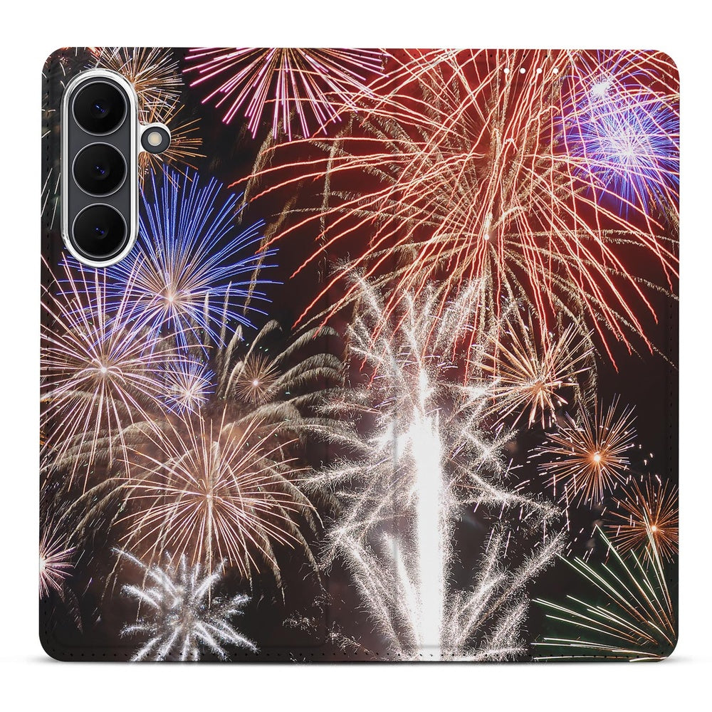 Samsung Galaxy S25 FE Stand Case Hoesje Vuurwerk vuurwerkprint design voorkant