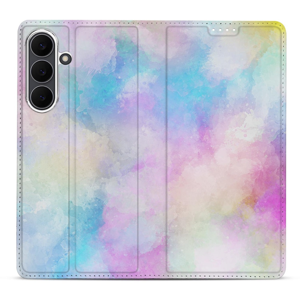 Samsung Galaxy S25 FE Wallet Case Watercolor Light achteraanzicht