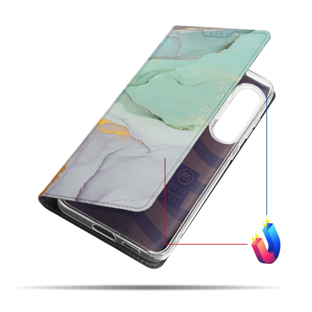 Samsung Galaxy S25 FE Book Case Watercolor Mix hoesje kleurrijk ontwerp aanzicht