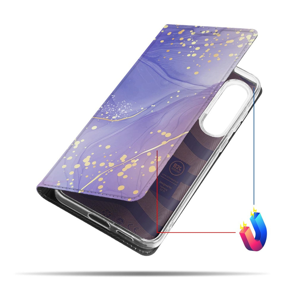 Samsung Galaxy S25 FE Telefoonhoesje met pashouder Watercolor Paars design Watercolor aanzicht