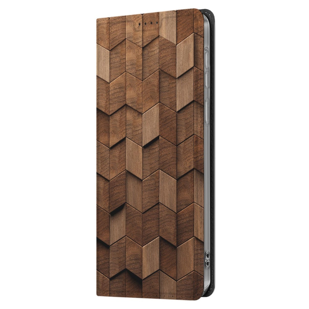 Samsung Galaxy S25 FE Bookcase Wooden Cubes bookcase houten kubussen aanzicht