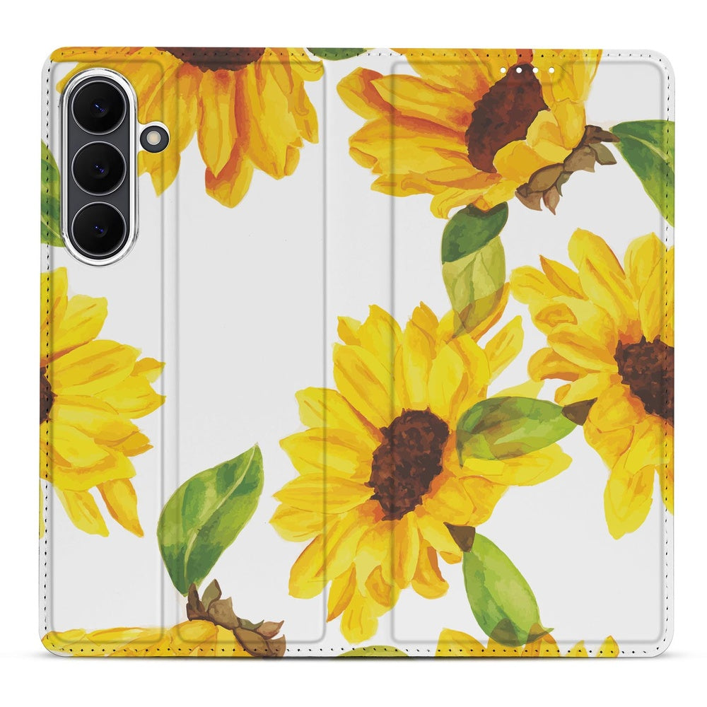 Samsung Galaxy S25 FE Telefoonhoesje Zonnebloemen bloemen design voorkant