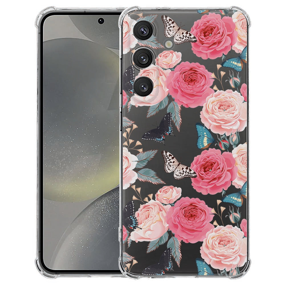Samsung Galaxy S25 FE Hoesje - Butterfly Roses TPU Antishock