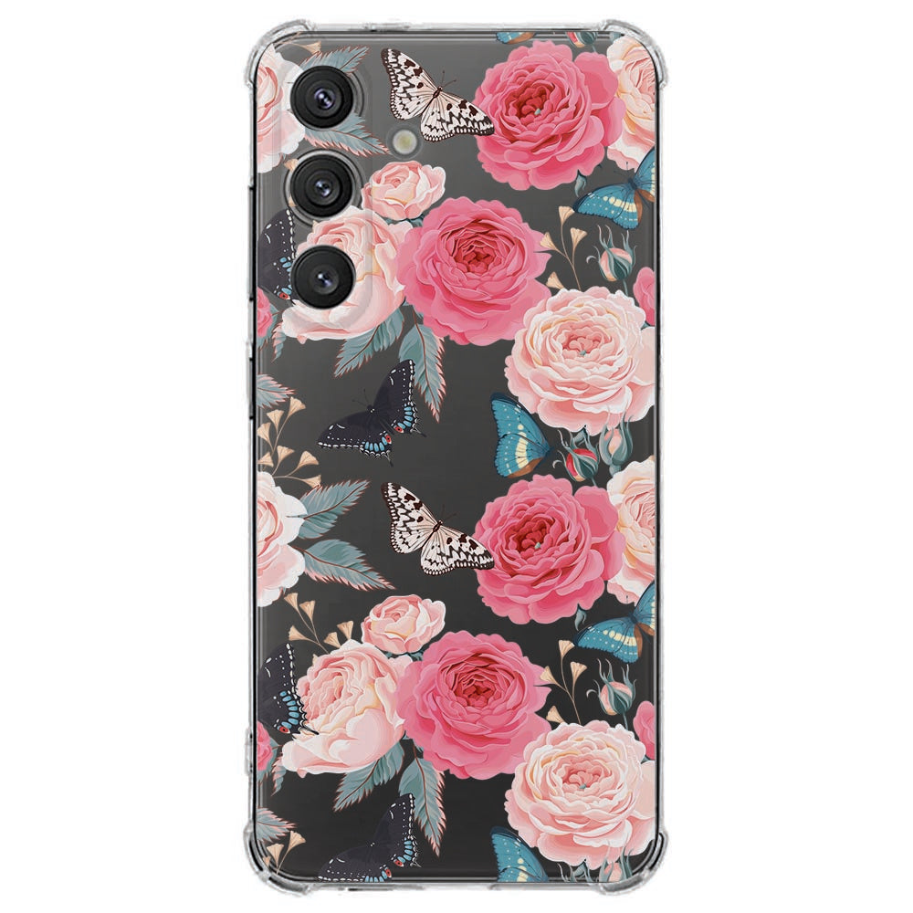 Samsung Galaxy S25 FE Hoesje - Butterfly Roses TPU Antishock
