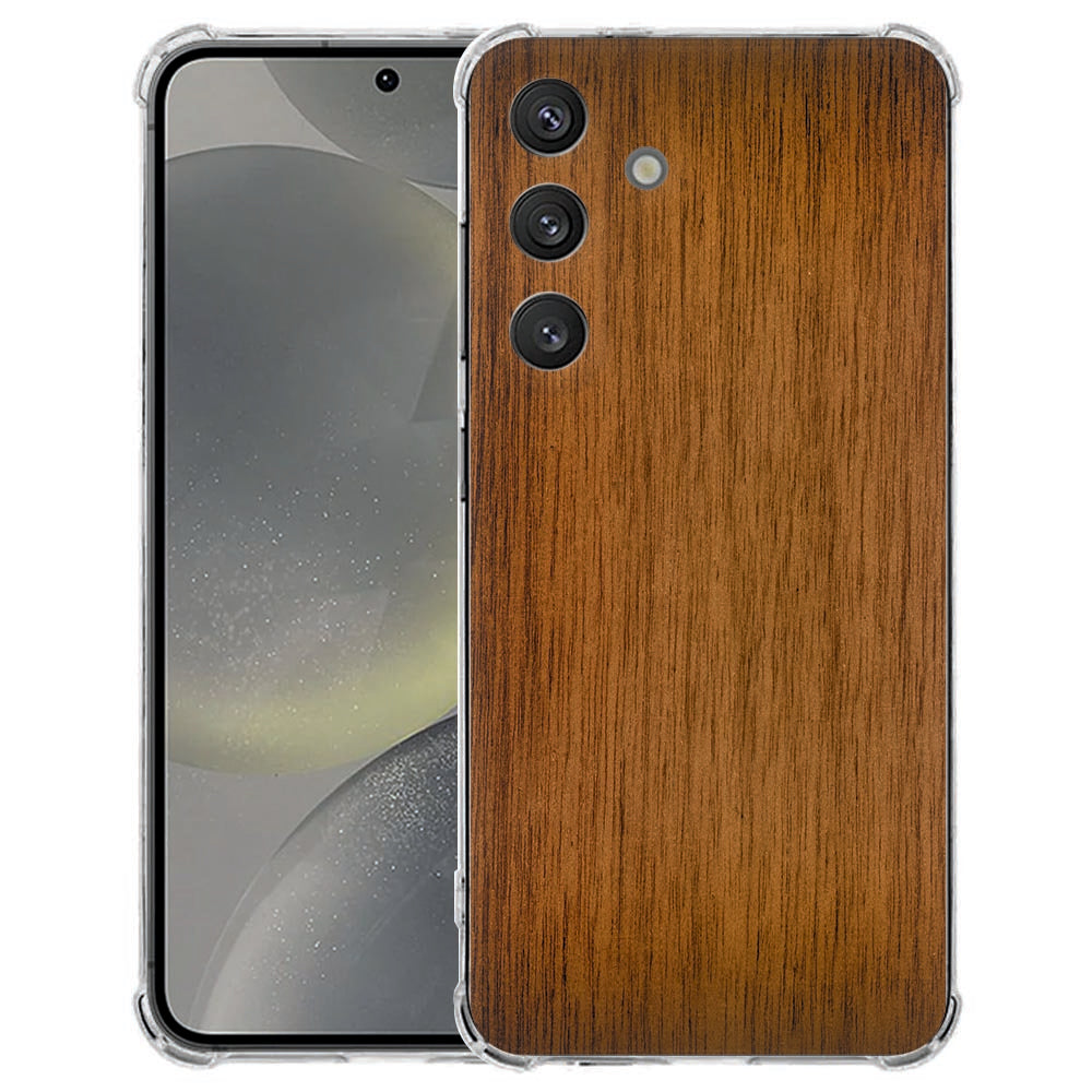 Samsung Galaxy S25 FE Hoesje - Donker Hout TPU Antishock