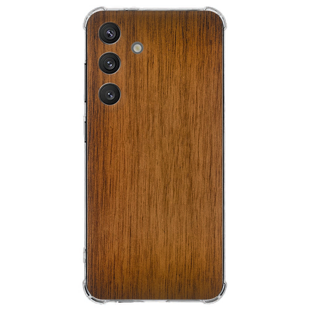 Samsung Galaxy S25 FE Hoesje - Donker Hout TPU Antishock