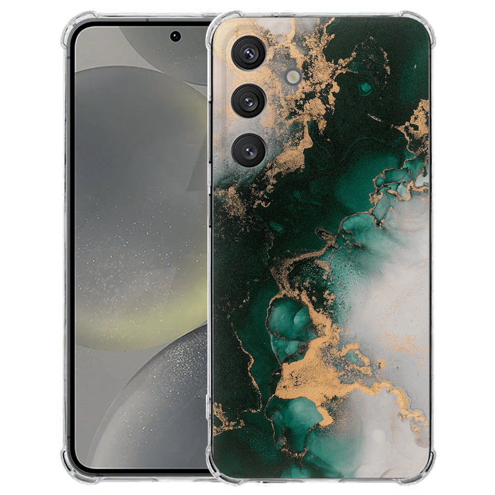 Samsung Galaxy S25 FE Hoesje - Marmer Groen TPU Antishock