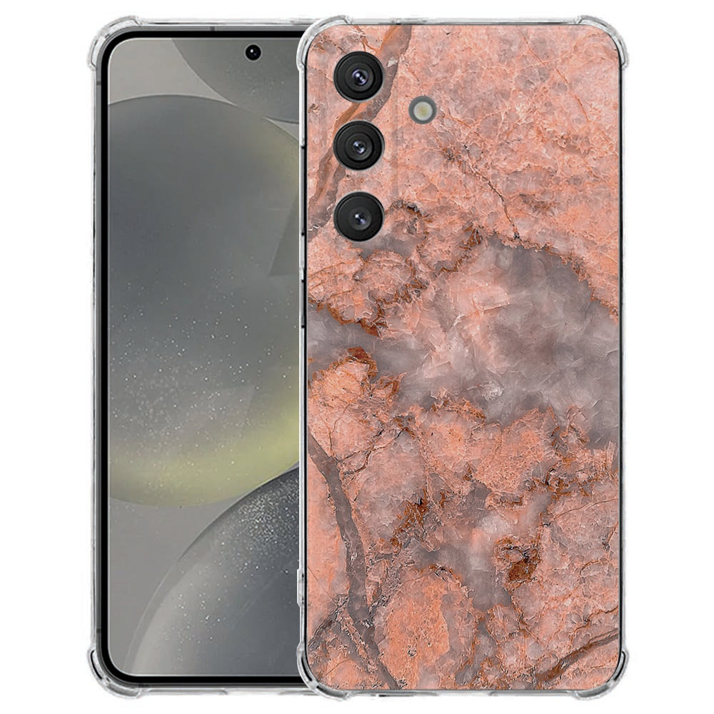Samsung Galaxy S25 FE Hoesje - Marmer Oranje TPU Antishock