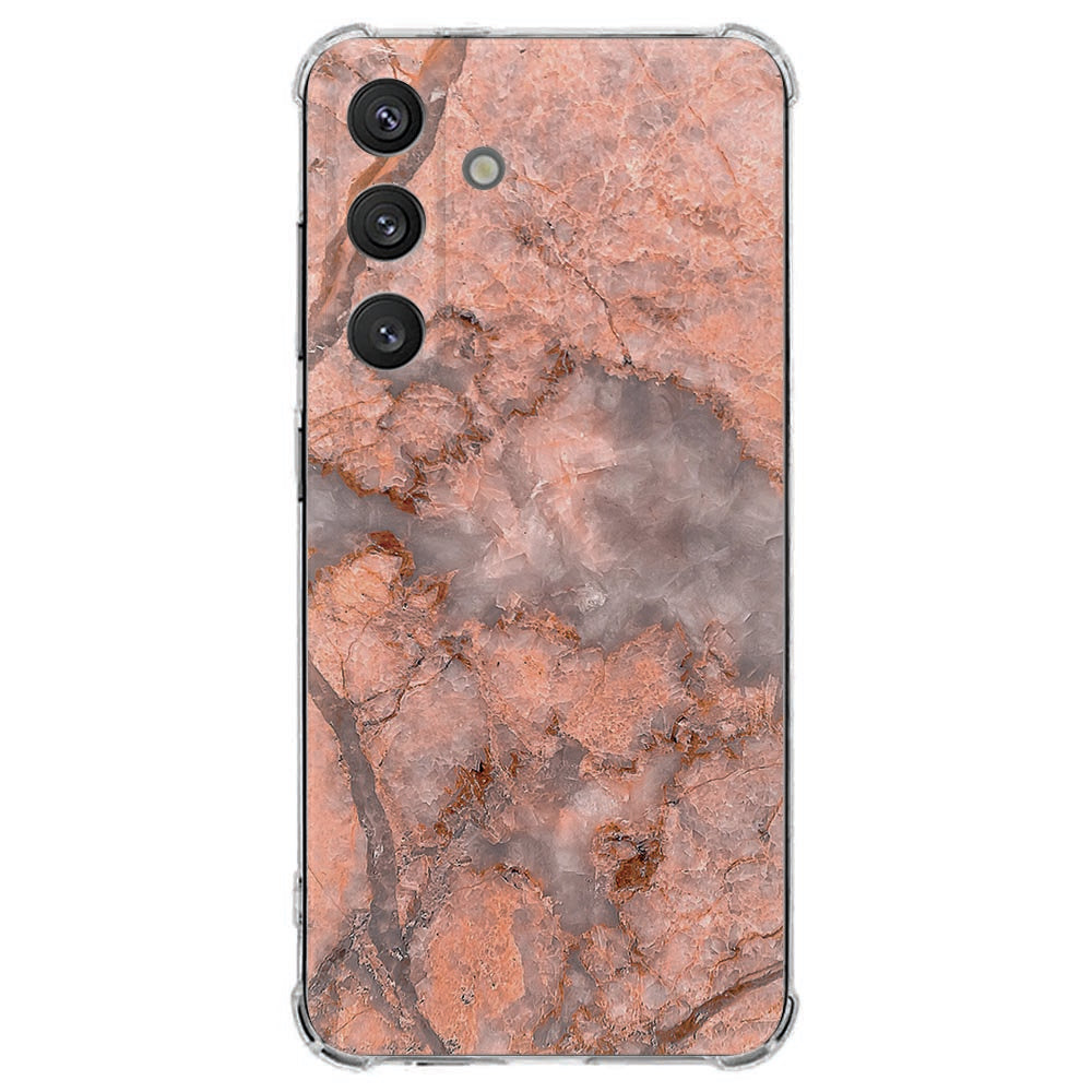 Samsung Galaxy S25 FE Hoesje - Marmer Oranje TPU Antishock