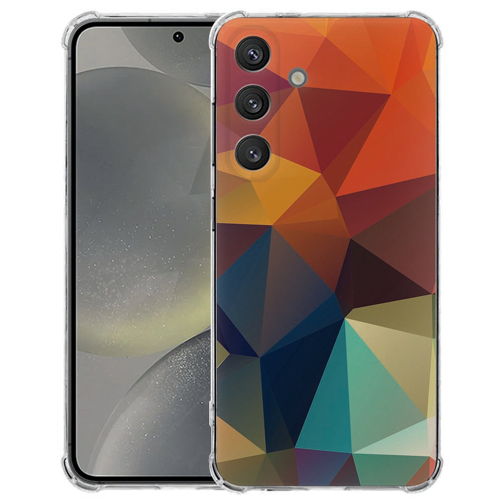 Samsung Galaxy S25 FE Hoesje Polygon Color TPU Antishock transparante bescherming.