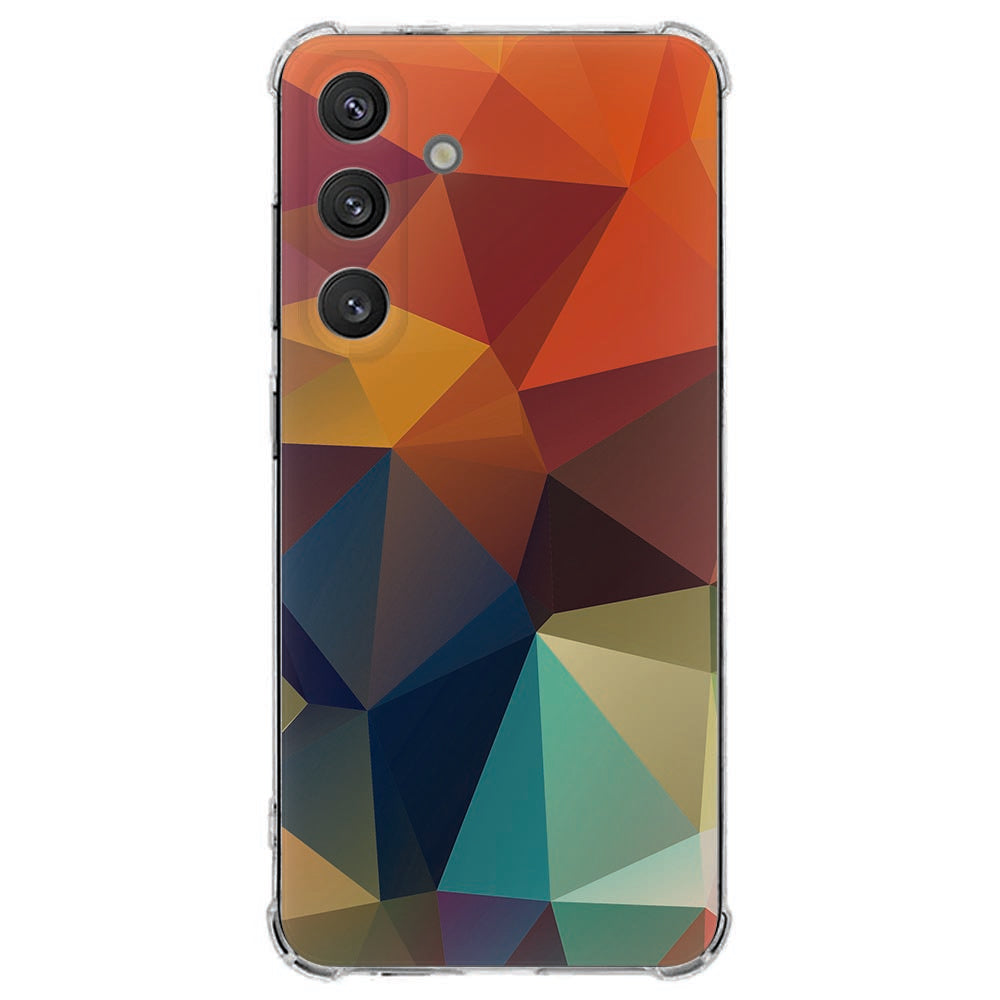 Samsung Galaxy S25 FE Hoesje - Polygon Color TPU Antishock achterkant met geometrisch print ontwerp.