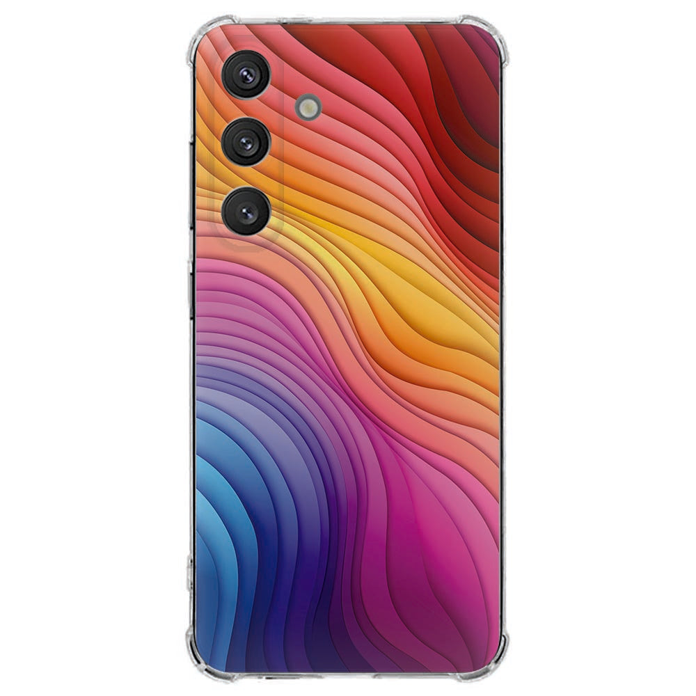 Samsung Galaxy S25 FE Hoesje - Regenboog TPU Antishock, Regenboog design, Aanzicht achterkant.