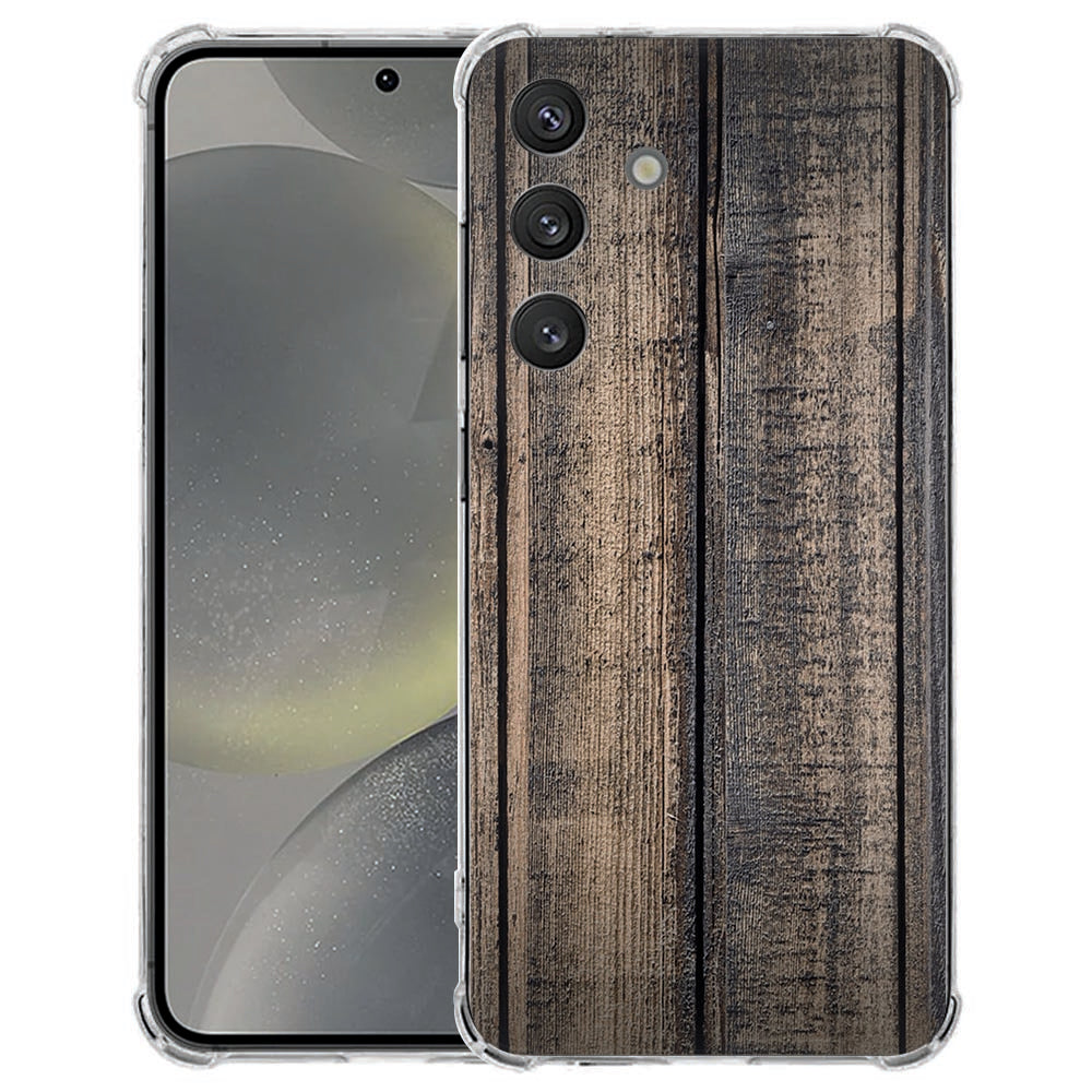 Samsung Galaxy S25 FE Hoesje Steigerhout TPU Antishock achterkant en voorkant beeld.