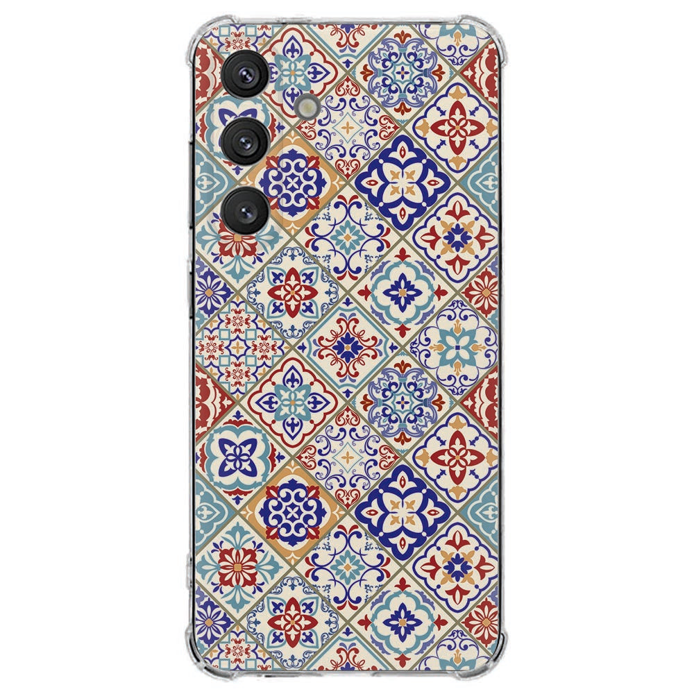 Samsung Galaxy S25 FE Softcase - Tiles Color TPU Antishock Achteraanzicht.