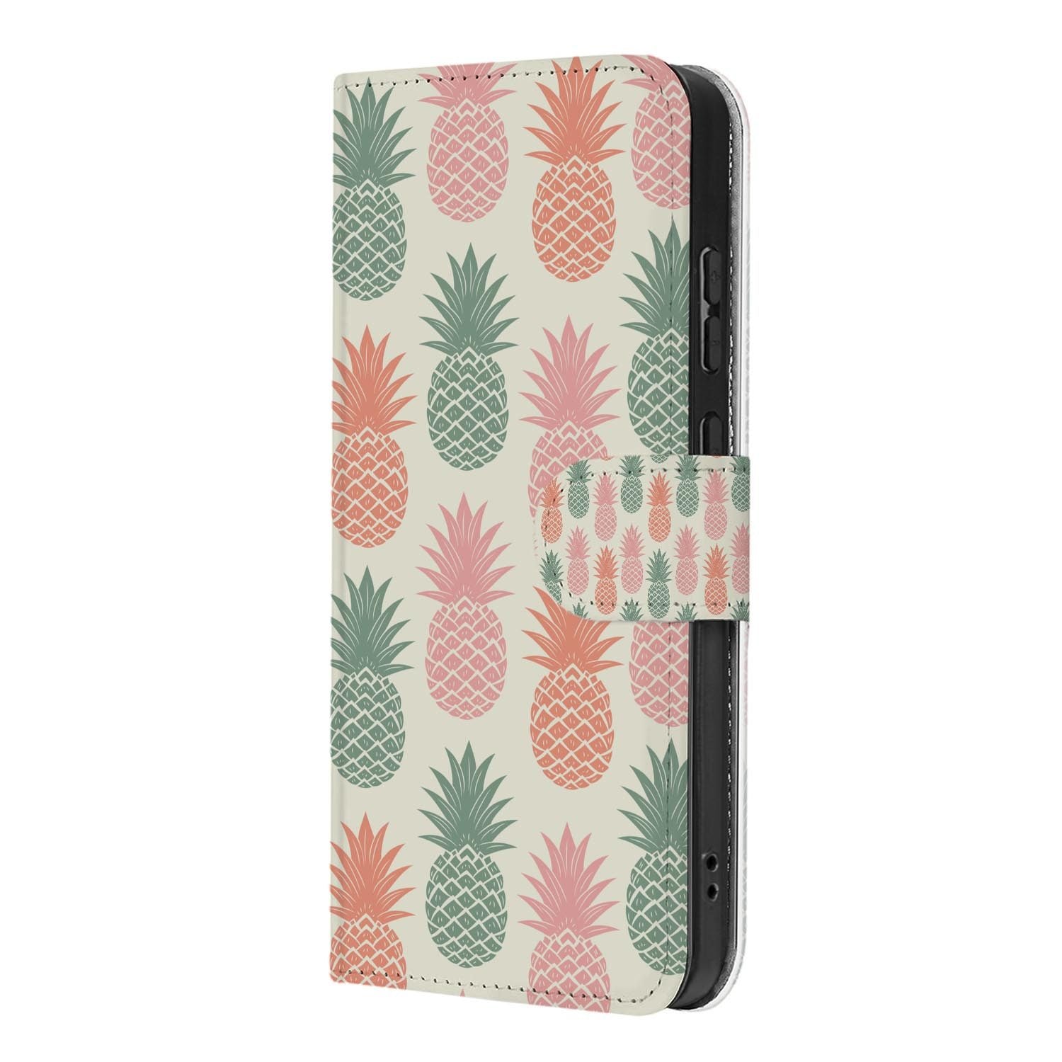Samsung Galaxy S26 FE hoesje met pasjeshouder en Ananas print