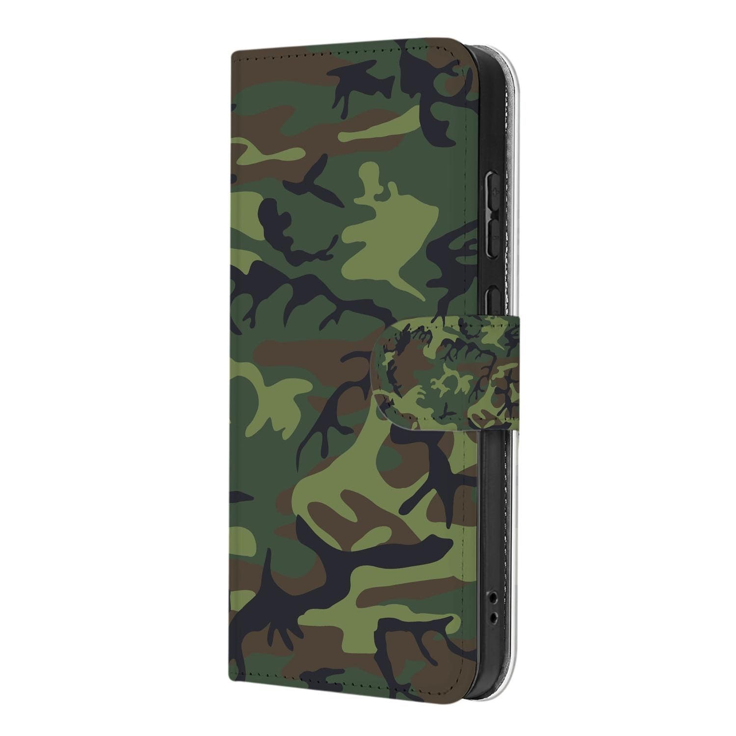 Samsung Galaxy S26 FE hoesje met pasjeshouder, uitgevoerd in Army Dark camouflage