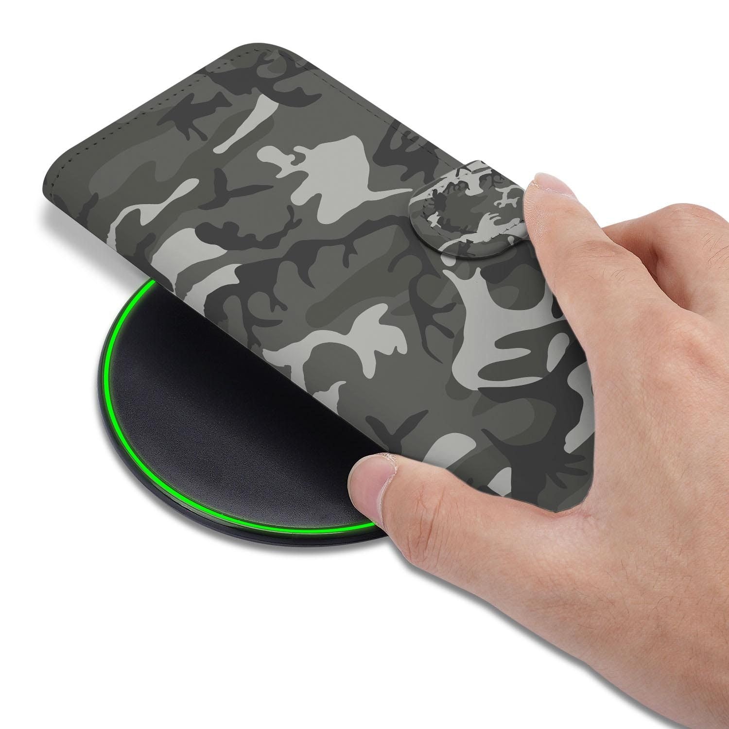 Samsung Galaxy S26 FE hoesje met pasjeshouder in het Army Light design