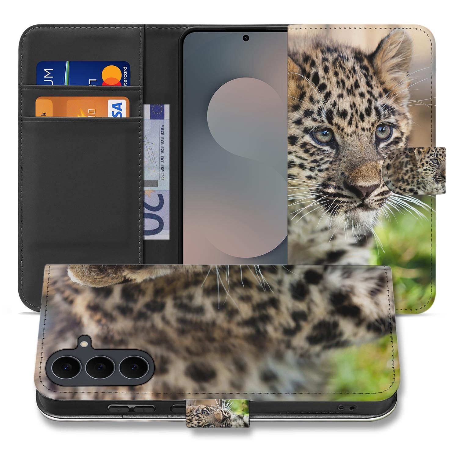 Samsung Galaxy S26 FE bookcase hoesje met Baby Luipaard design