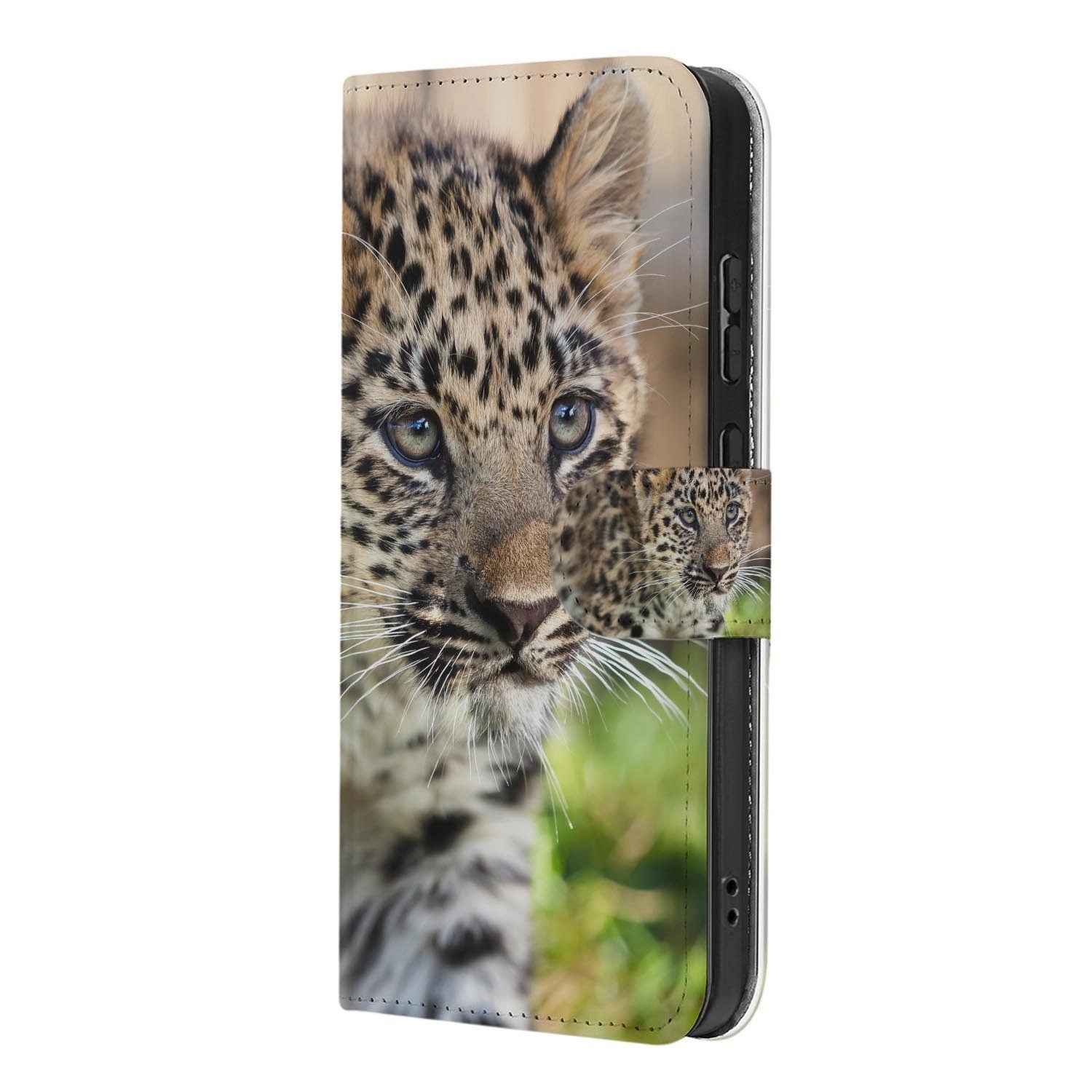 Kunstleren klaphoesje Baby Luipaard voor de Samsung Galaxy S26 FE