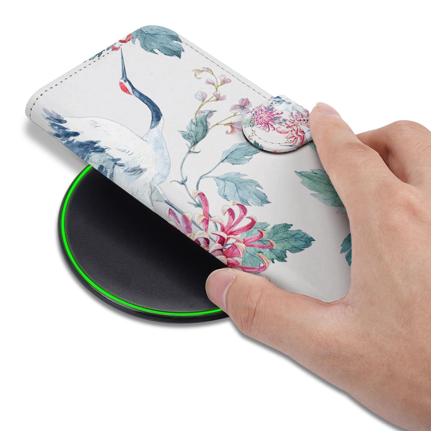 Bird Flowers hoesje met pasjeshouder voor de Samsung Galaxy S26 FE