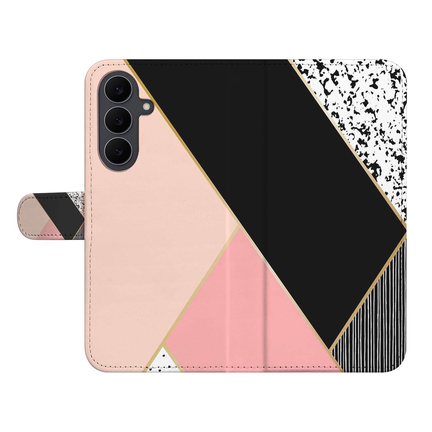 Black Pink Shapes book case voor de Samsung Galaxy S26 FE