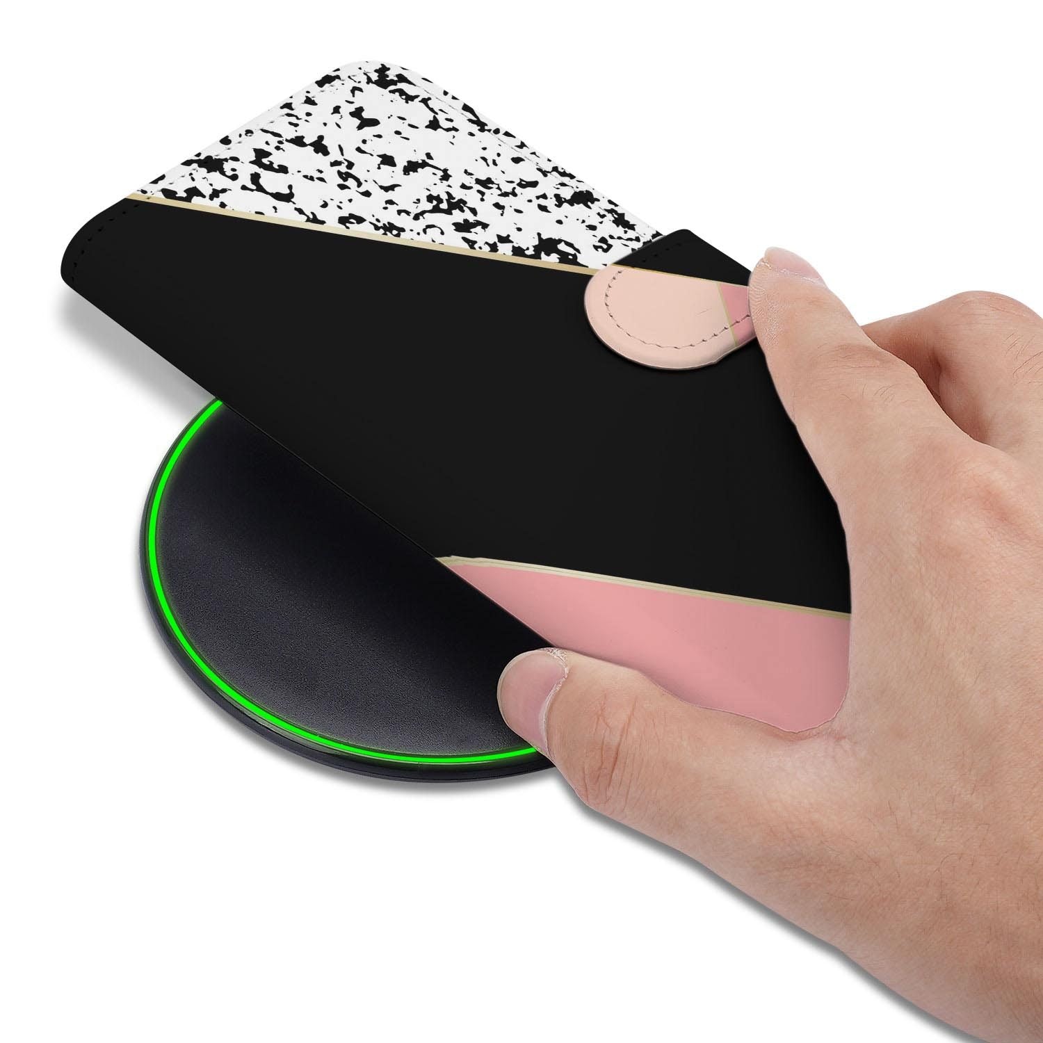 Hoesje met pasjeshouder voor Samsung Galaxy S26 FE, design Black Pink Shapes