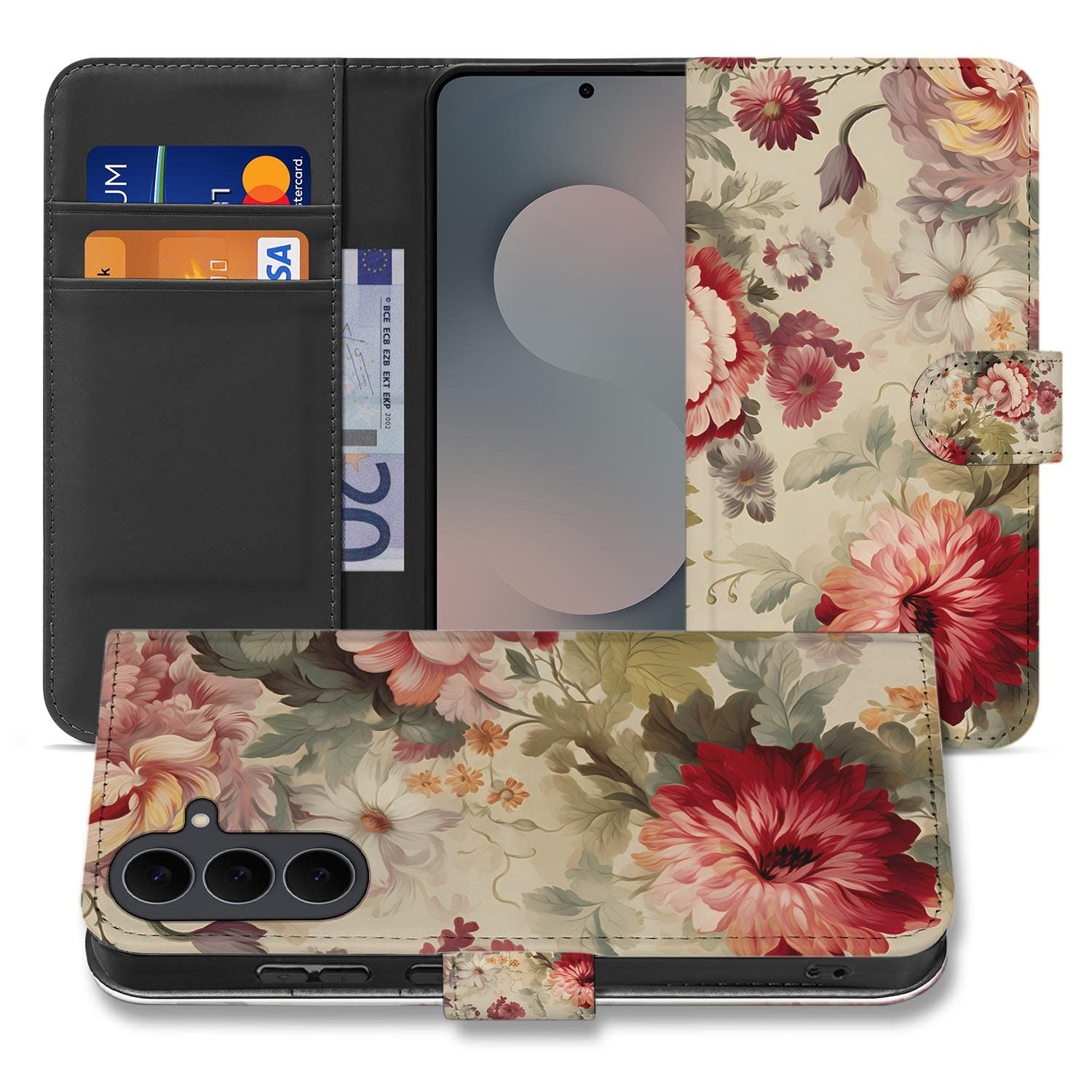 Samsung Galaxy S26 FE bookcase hoesje met meerkleurig Bloemen design