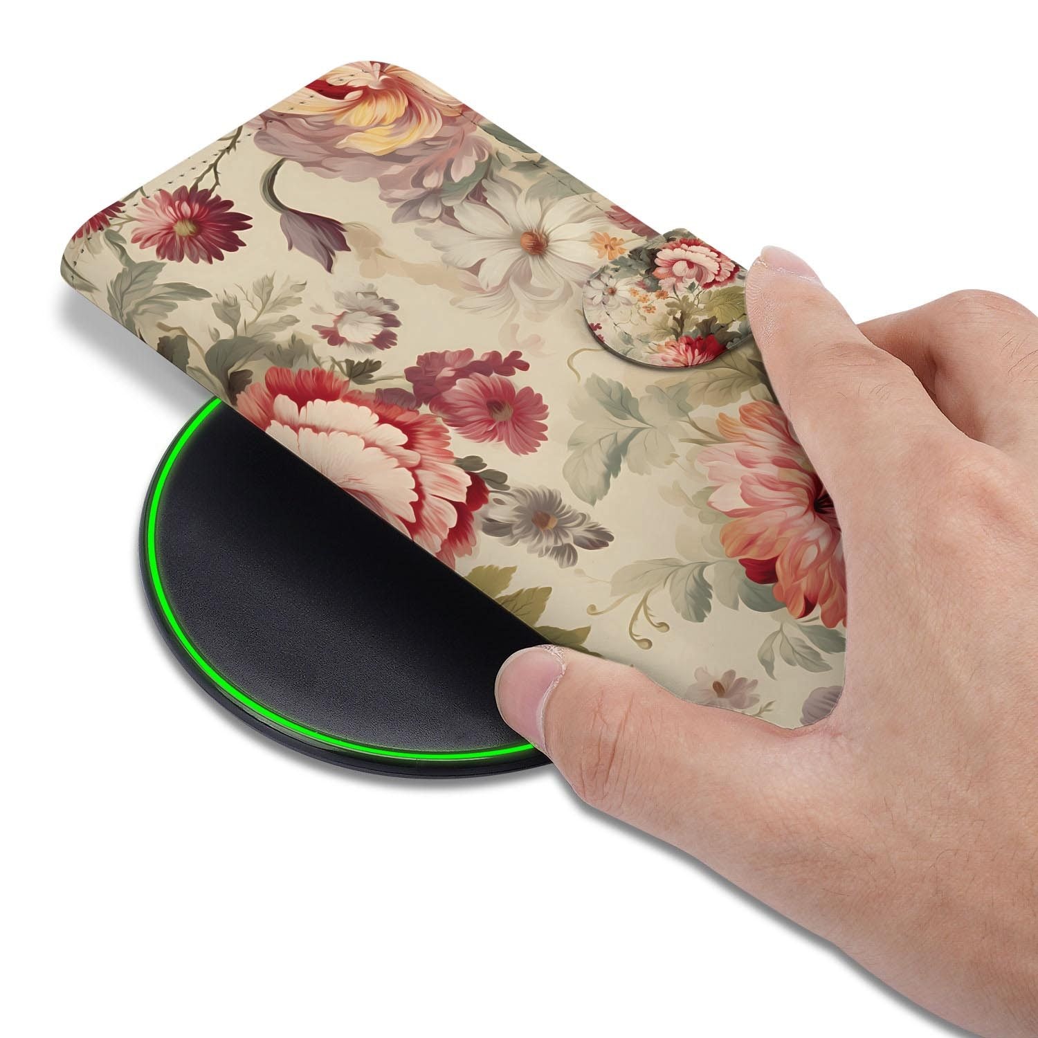 Hoesje met pasjeshouder voor de Samsung Galaxy S26 FE, design Bloemen