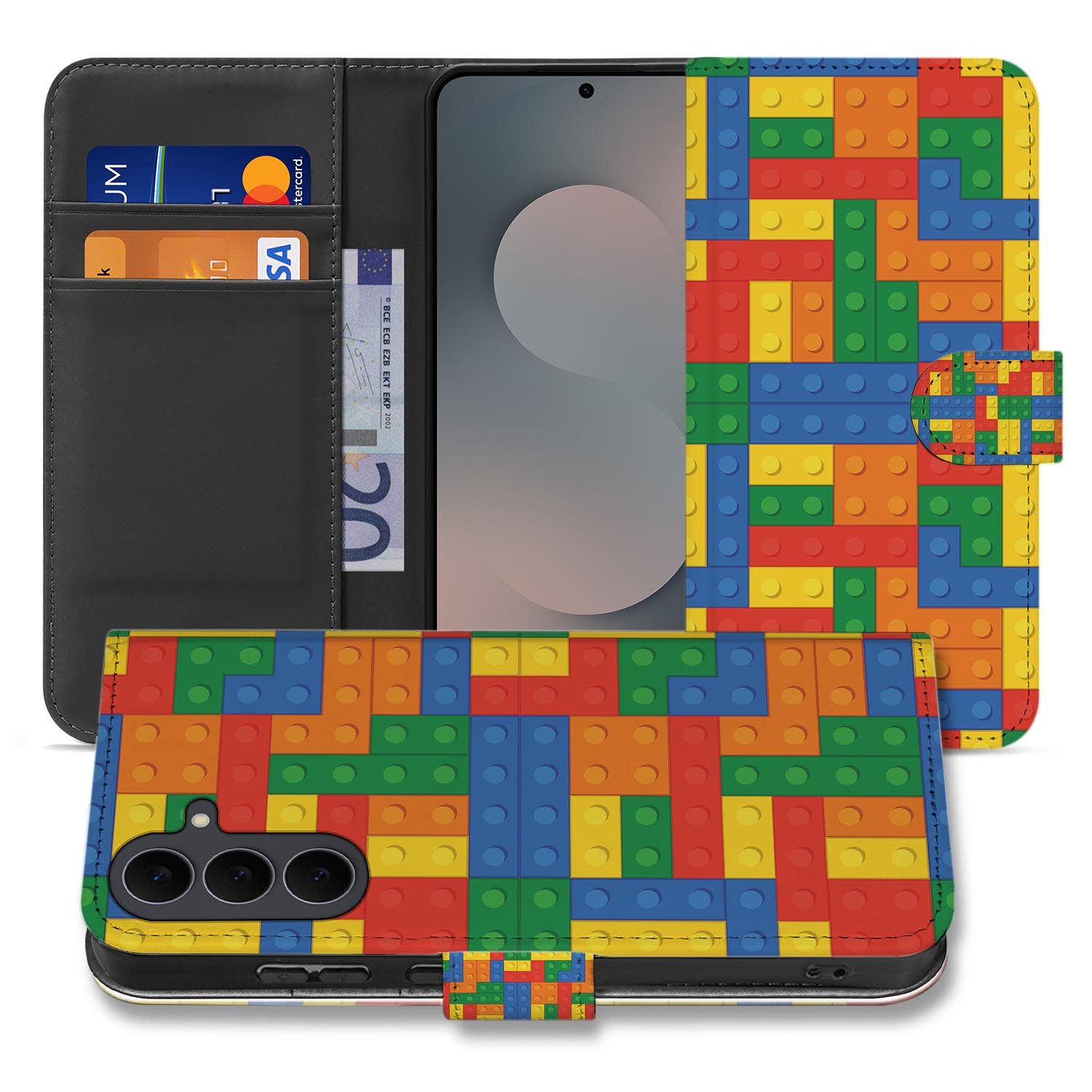 Samsung Galaxy S26 FE bookcase hoesje met meerkleurig Blokken design