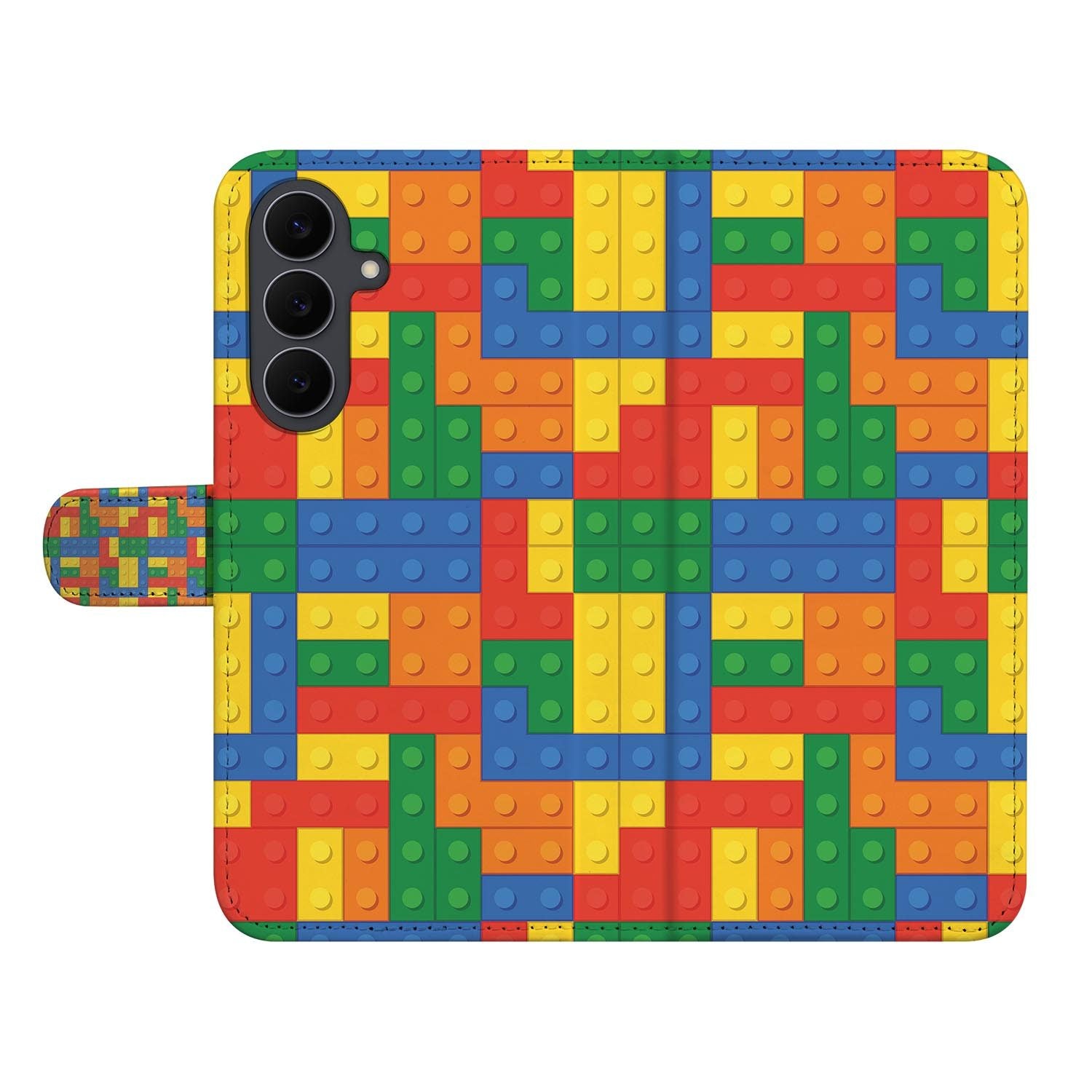 Kunstleren klaphoesje voor de Samsung Galaxy S26 FE in het design Blokken