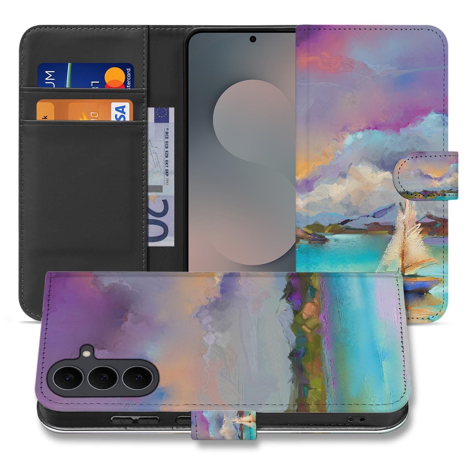 Book Case Samsung Galaxy S26 FE hoesje met aquarel design Boat