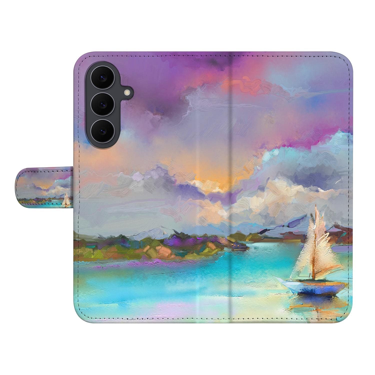 Samsung Galaxy S26 FE bookcase hoesje met meerkleurig Boat ontwerp
