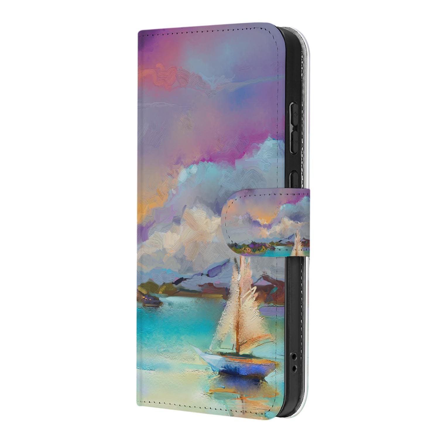 Kunstleren klaphoesje voor Samsung Galaxy S26 FE met Boat aquarelprint