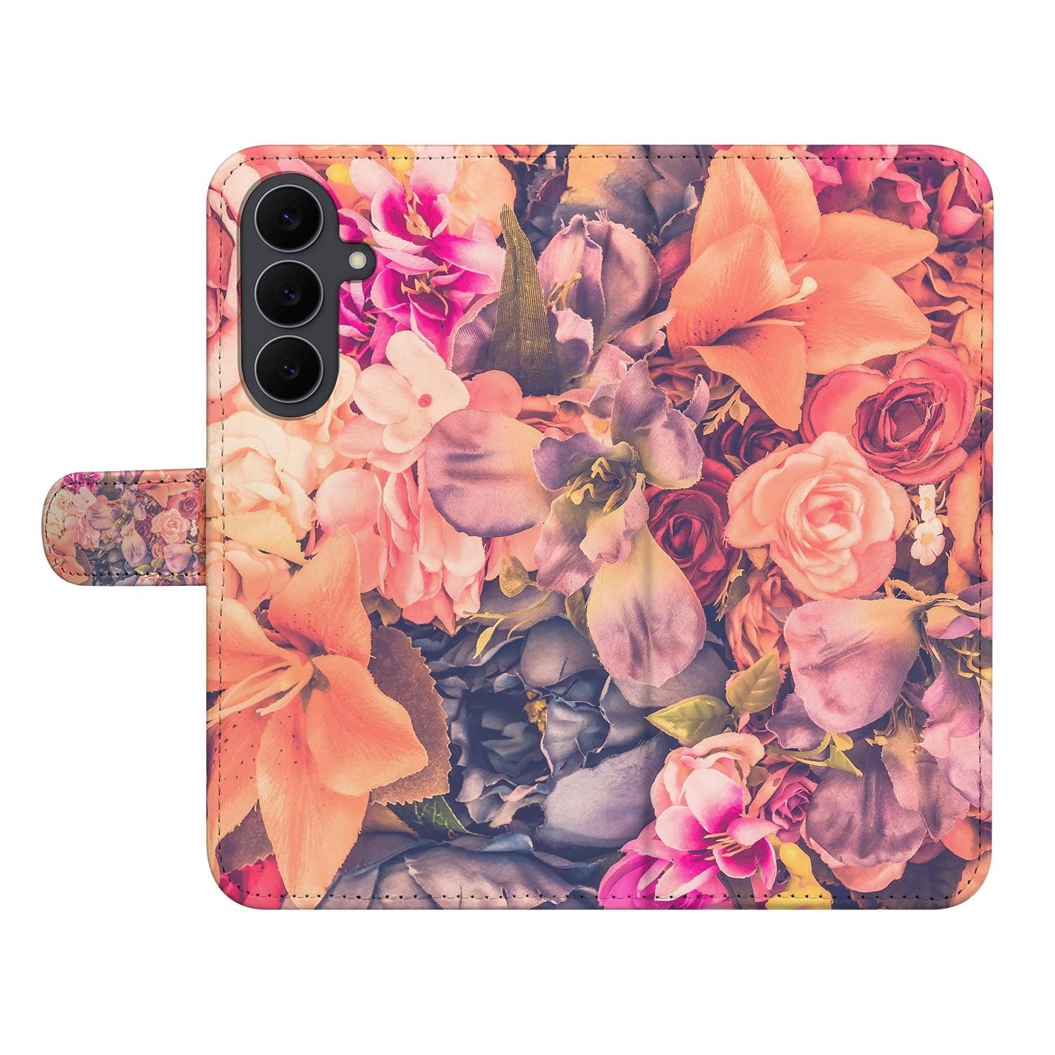Samsung Galaxy S26 FE book case met meerkleurige bloemenprint Bosje Bloemen