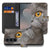 Samsung Galaxy S26 FE bookcase hoesje met Britse Korthaar design in grijstinten