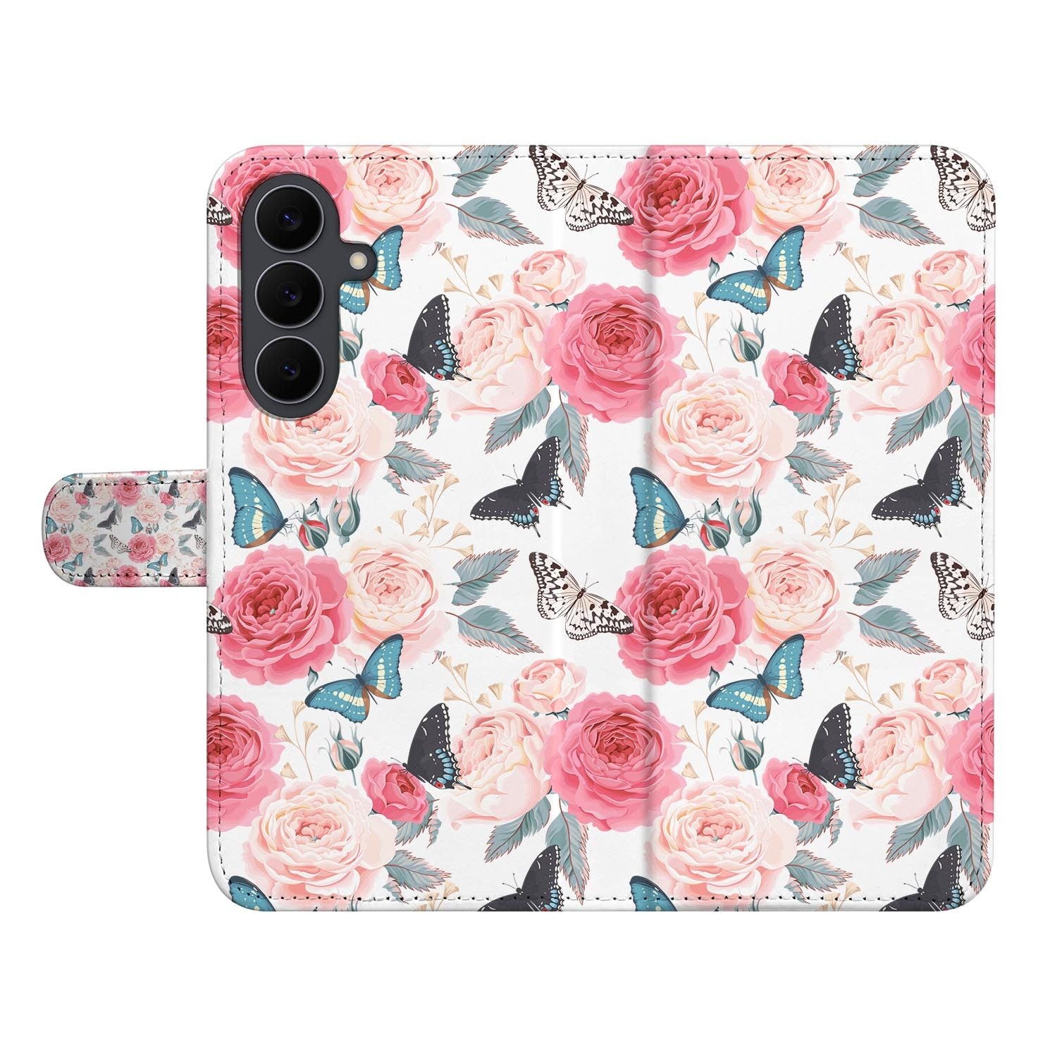 Wallet hoesje Butterfly Roses voor de Samsung Galaxy S26 FE