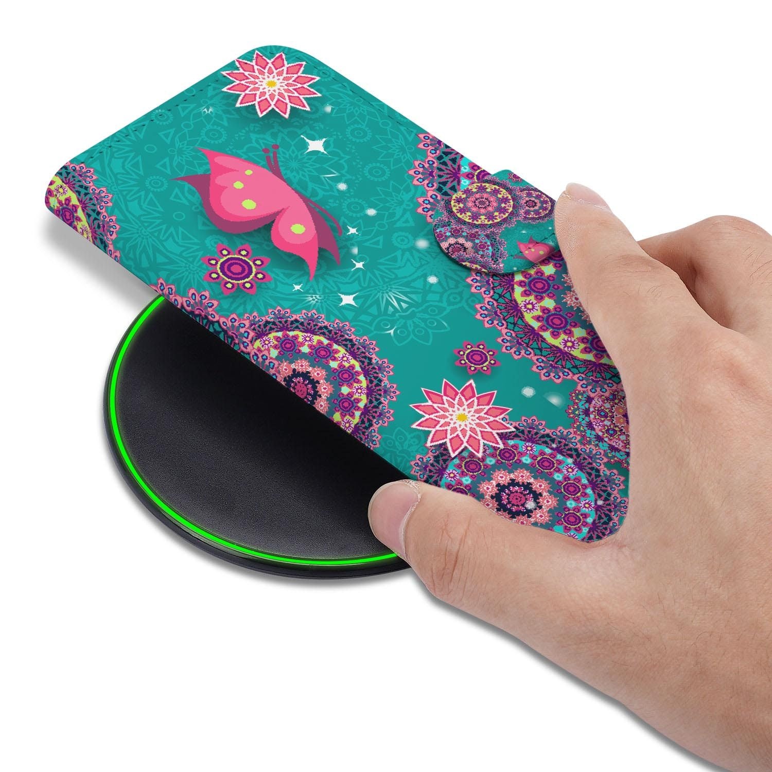 Samsung Galaxy S26 FE hoesje met pasjeshouder in het ontwerp Cirkels en Vlinders