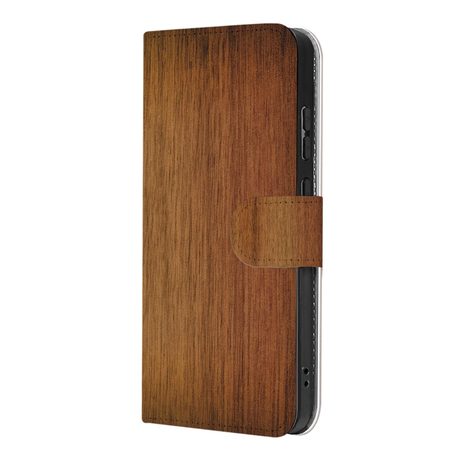 Samsung Galaxy S26 FE hoesje met pasjeshouder, design Donker Hout