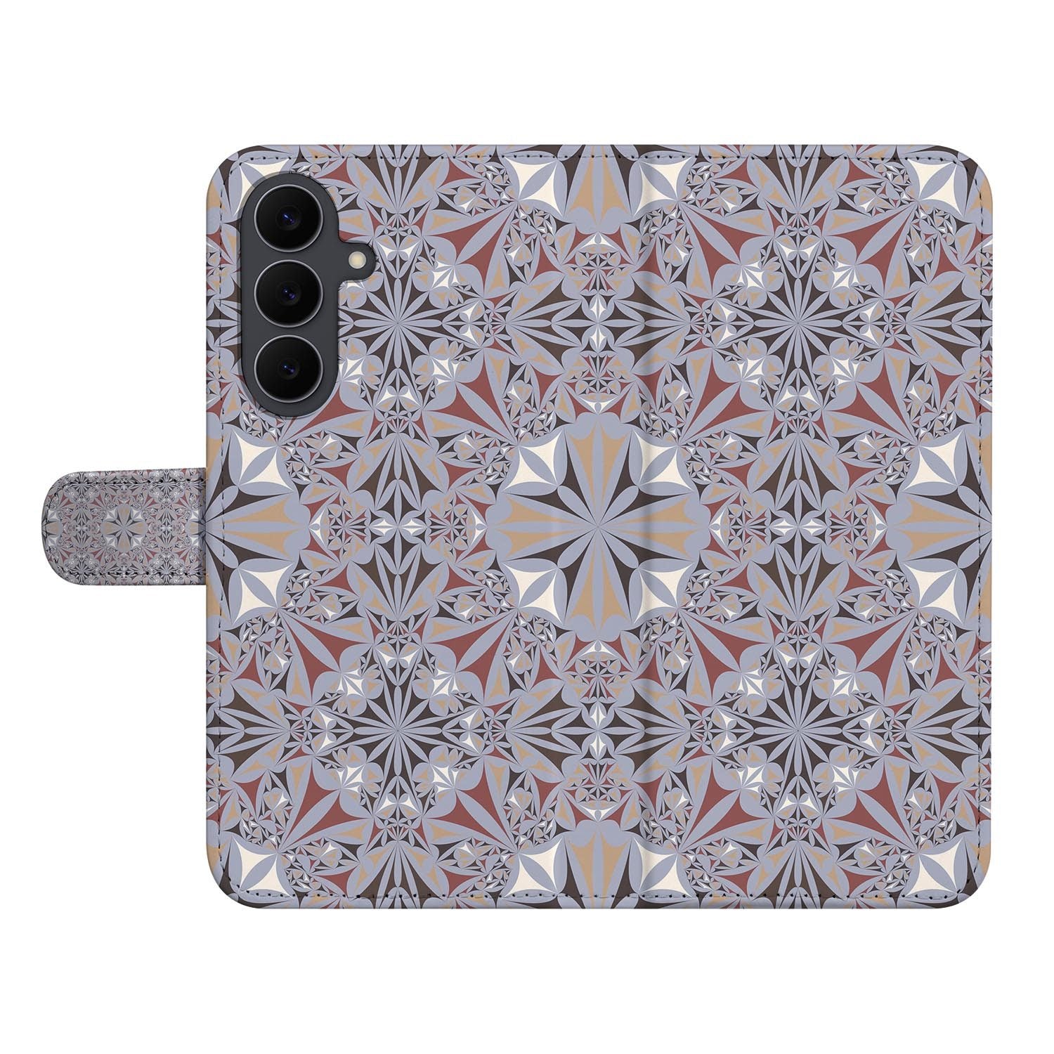 Wallet hoesje Flower Tiles voor de Samsung Galaxy S26 FE met pasjesvakken